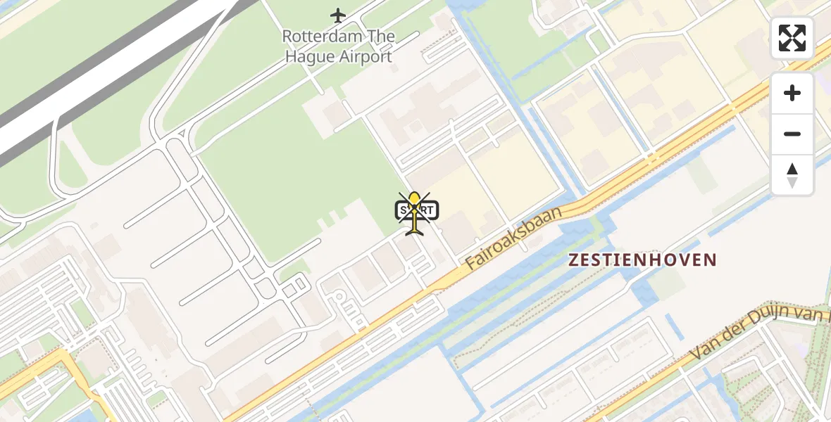 Routekaart van de vlucht: Lifeliner 2 naar Rotterdam The Hague Airport, Brandenburgbaan