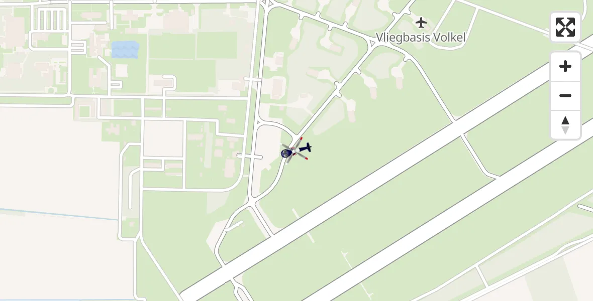 Vluchtroute Politiehelikopter van Vliegbasis Volkel naar Vliegbasis Volkel