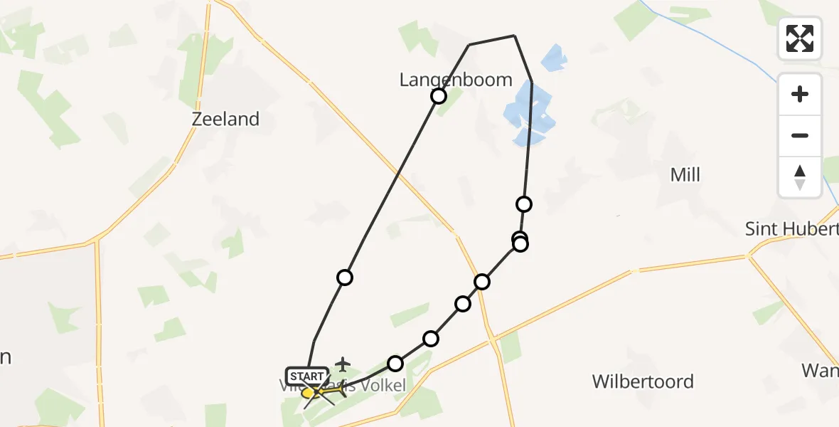 Routekaart van de vlucht: Lifeliner 3 naar Vliegbasis Volkel, Houtvennen