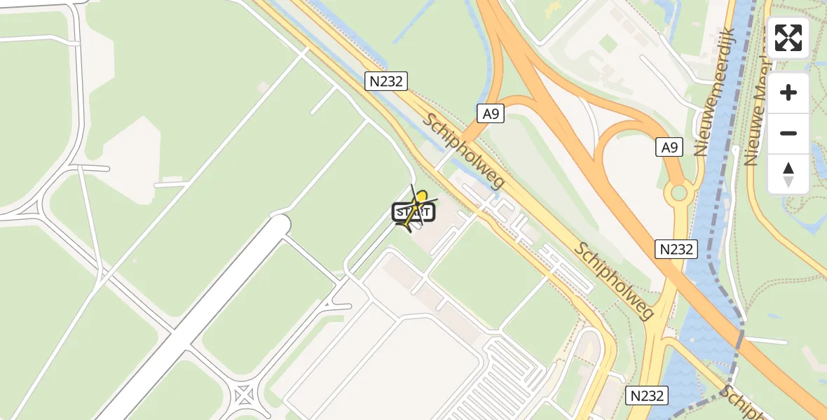 Vluchtroute Politiehelikopter van Schiphol naar Schiphol