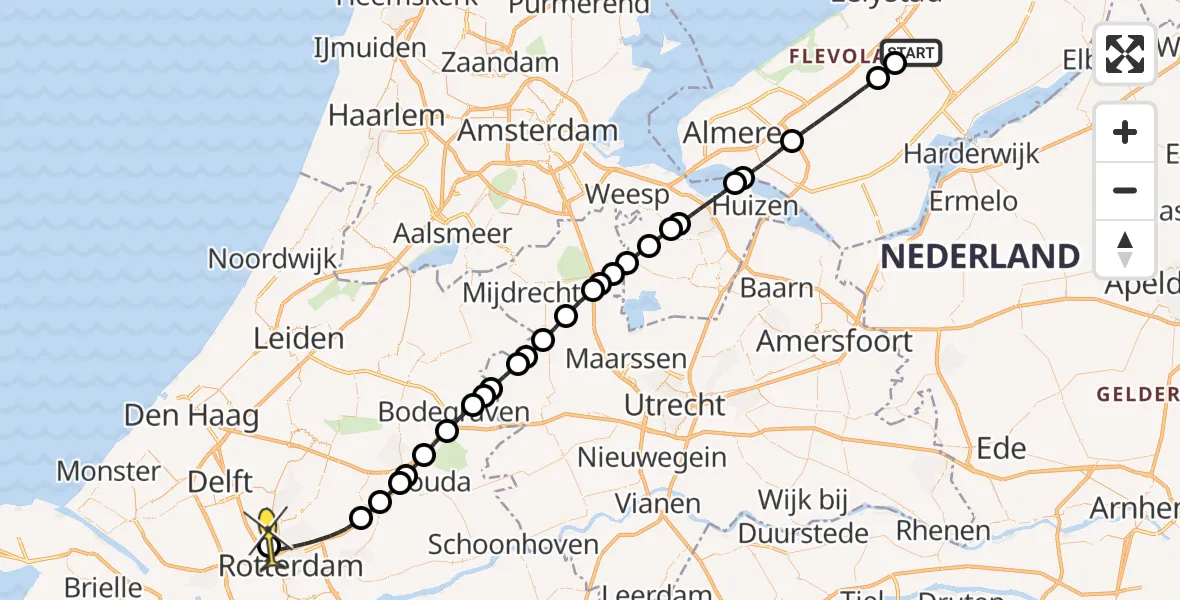 Routekaart van de vlucht: Lifeliner 2 naar Rotterdam The Hague Airport, Talingweg