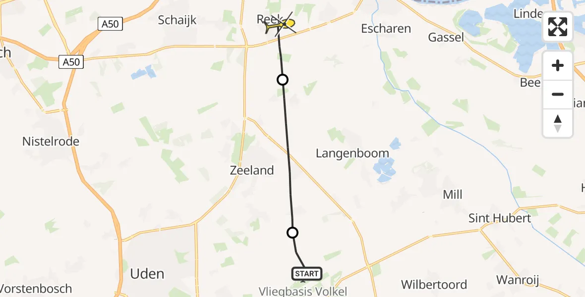 Routekaart van de vlucht: Lifeliner 3 naar Reek, Bovenste Trent