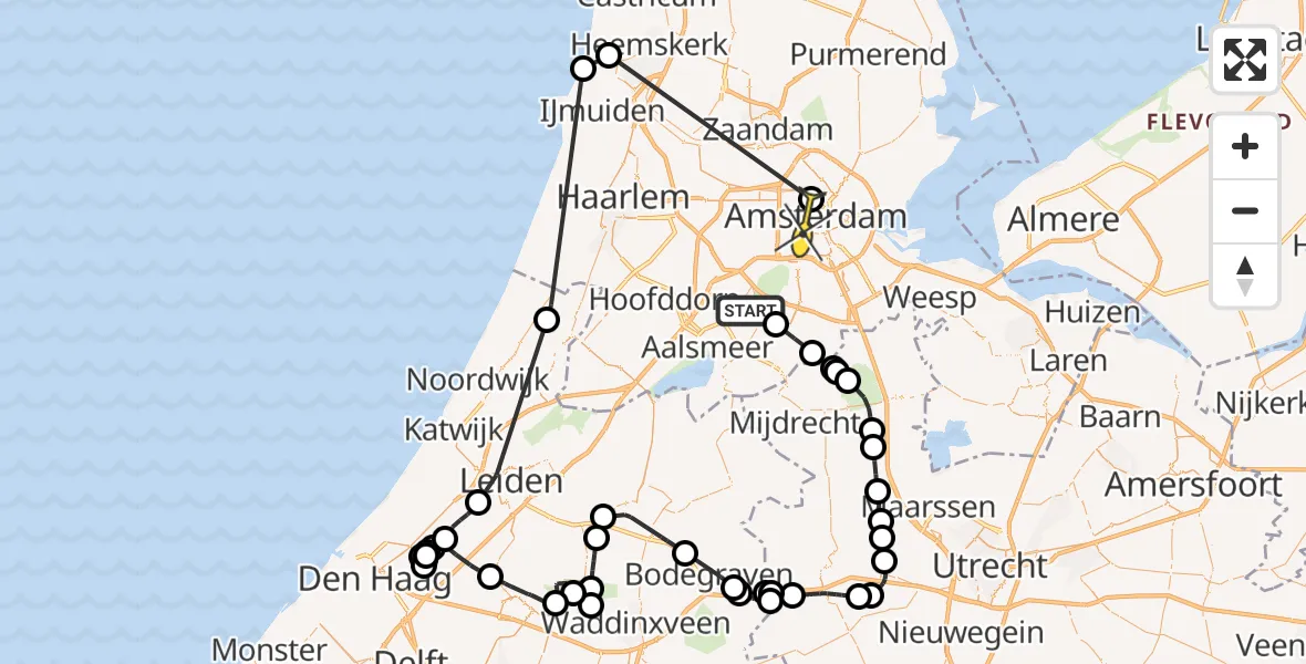 Routekaart van de vlucht: Politieheli naar Amsterdam, Bovenkerkerweg