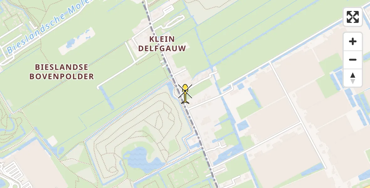 Routekaart van de vlucht: Lifeliner 2 naar Delfgauw