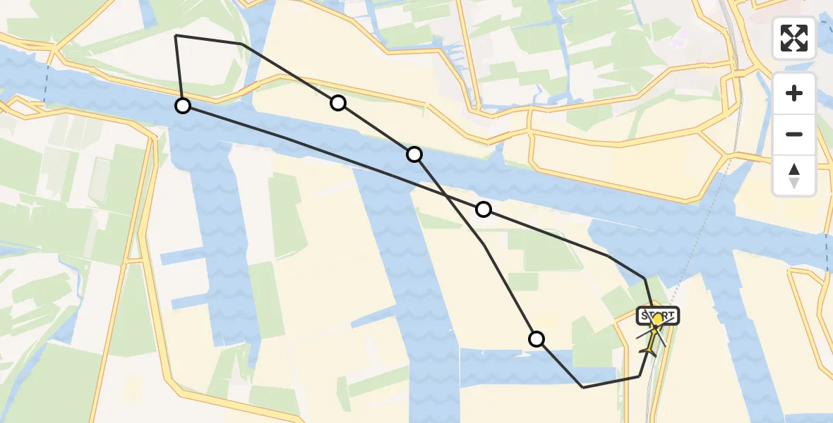 Routekaart van de vlucht: Lifeliner 1 naar Amsterdam Heliport, Alaskahaven