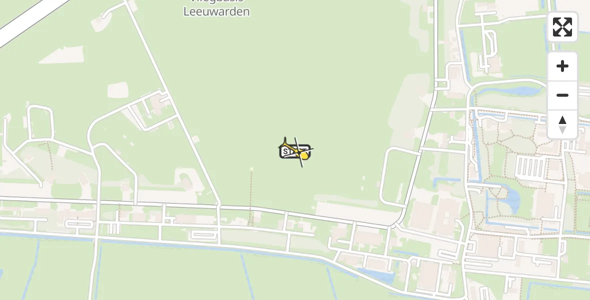 Vluchtroute Ambulancehelikopter van Vliegbasis Leeuwarden naar Vliegbasis Leeuwarden