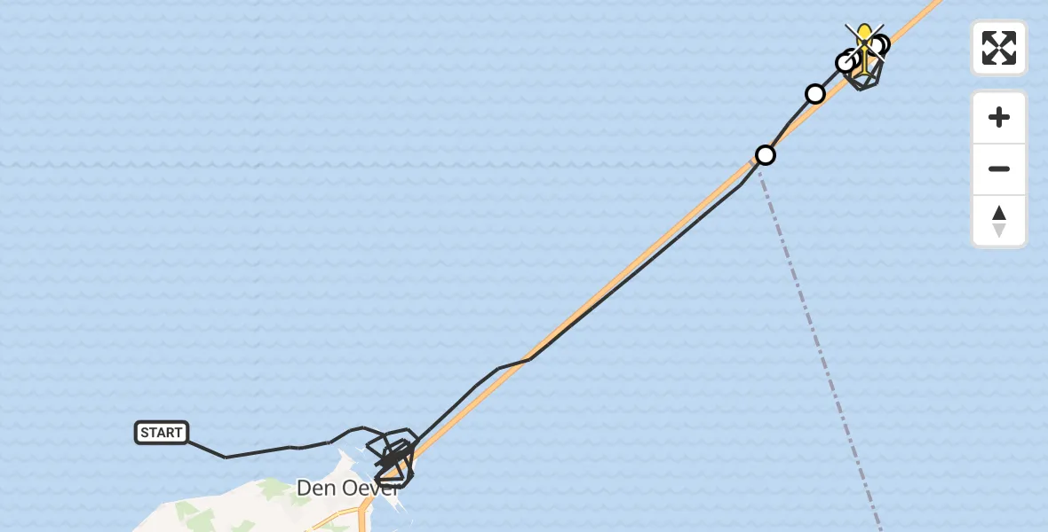Routekaart van de vlucht: Kustwachthelikopter naar Harlingen, Dokweg
