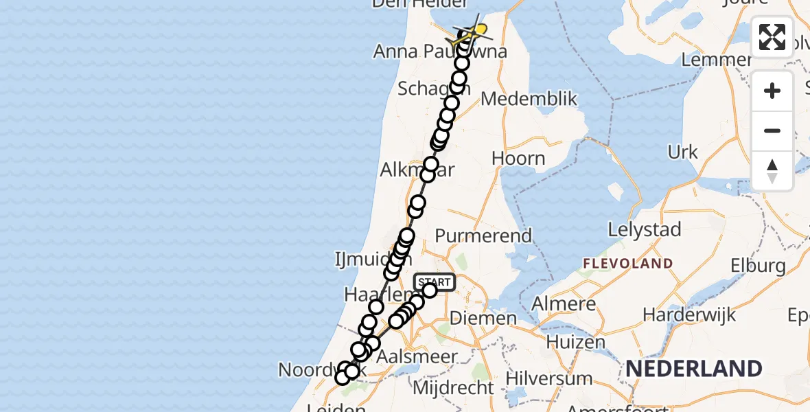 Routekaart van de vlucht: Lifeliner 1 naar Westerland, Lipariweg