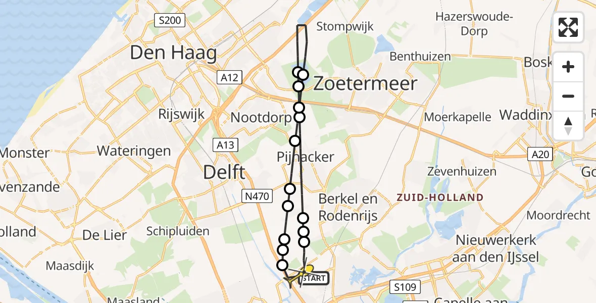 Routekaart van de vlucht: Lifeliner 2 naar Rotterdam The Hague Airport, Arlandabaan Platformzijde