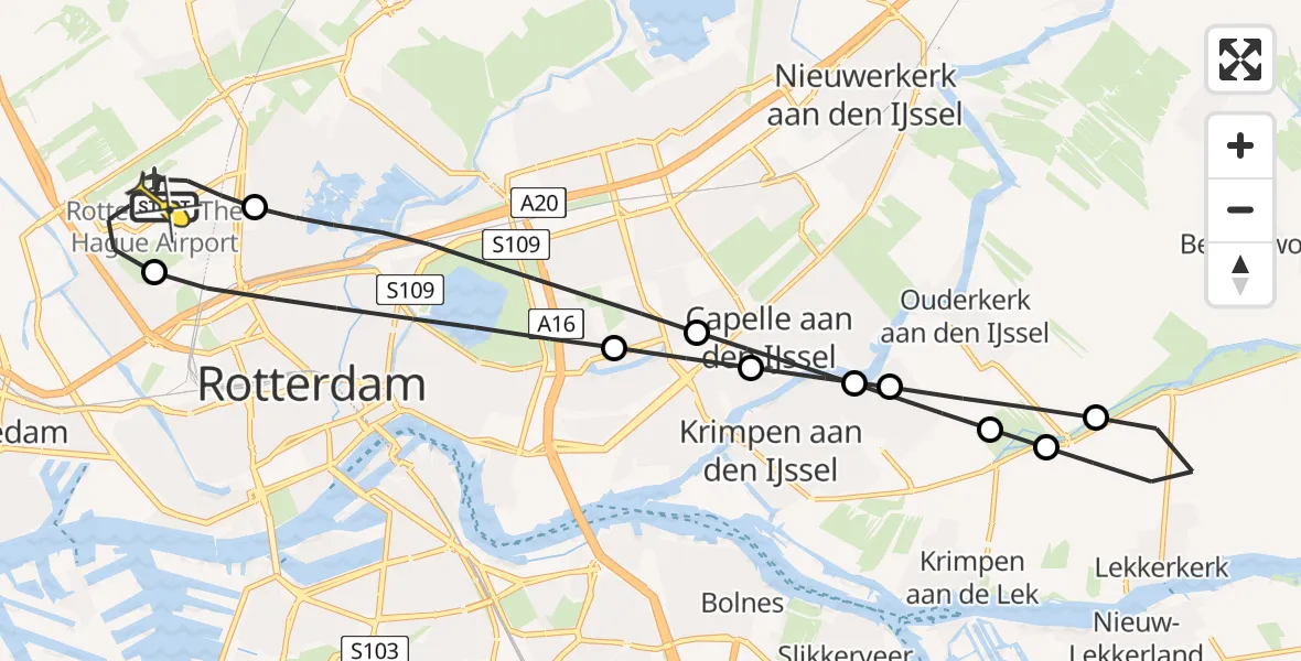 Routekaart van de vlucht: Lifeliner 2 naar Rotterdam The Hague Airport, Willemijn van der Gootpad