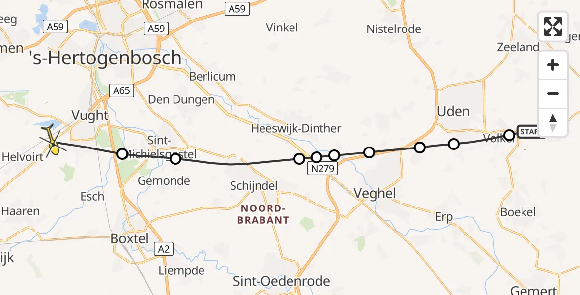 Routekaart van de vlucht: Lifeliner 3 naar Vught, Jochem de Wildstraat