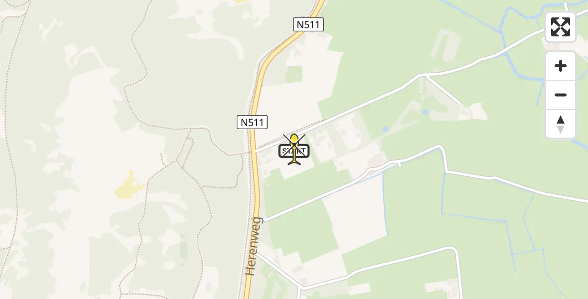 Routekaart van de vlucht: Politiehelikopter naar Bergen, Herenweg