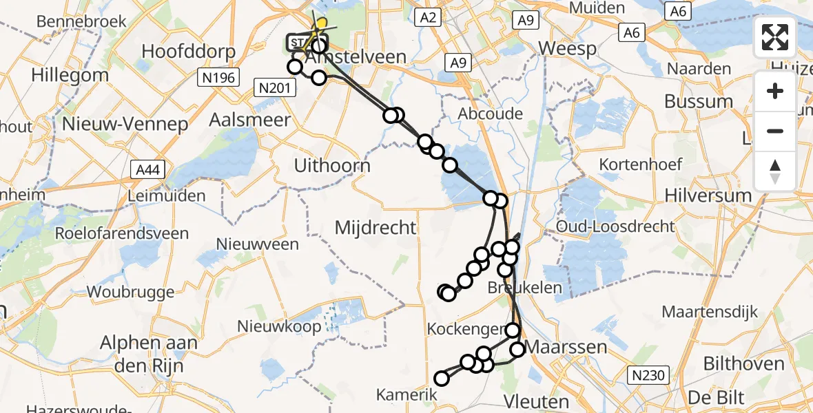 Routekaart van de vlucht: Politieheli naar Schiphol, Poortstraat