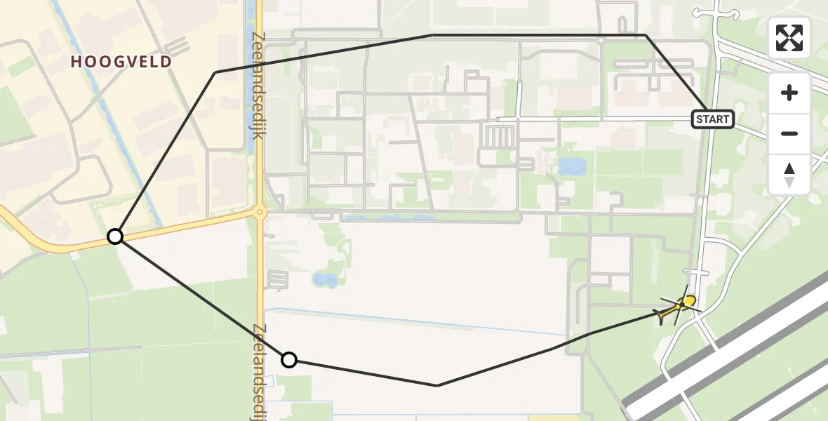 Routekaart van de vlucht: Lifeliner 3 naar Vliegbasis Volkel, Jagersveld