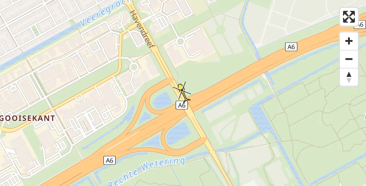 Routekaart van de vlucht: Lifeliner 1 naar Almere