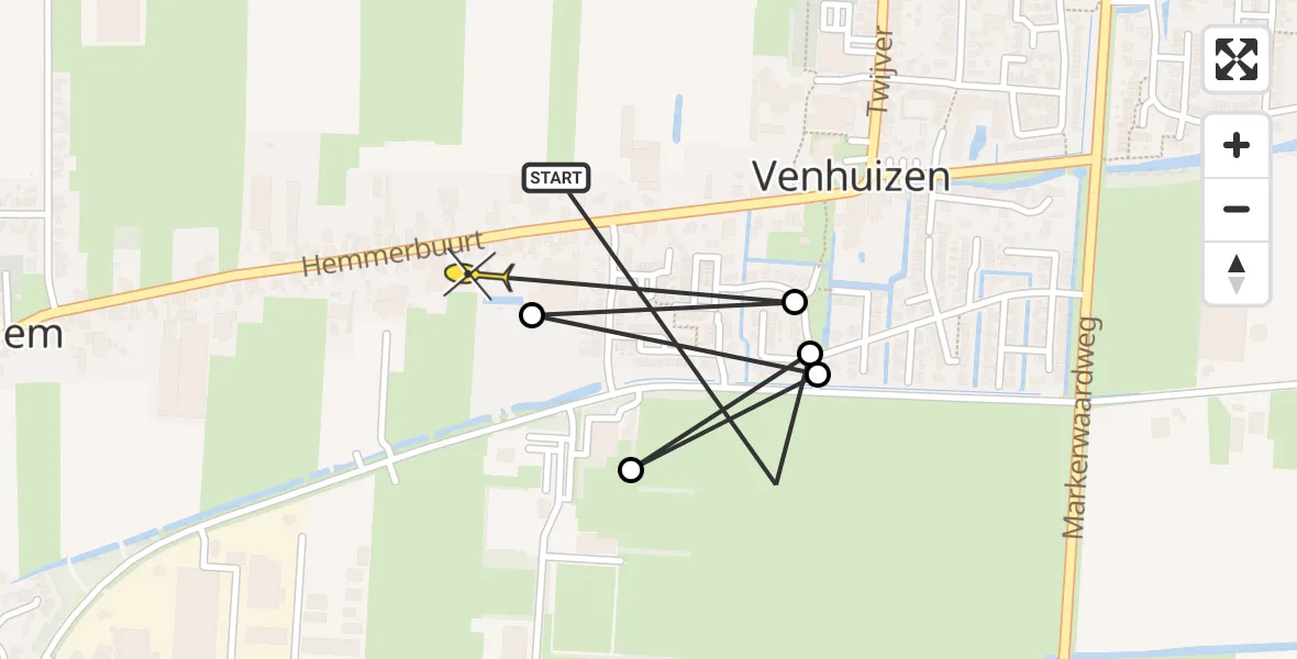 Routekaart van de vlucht: Politiehelikopter naar Hem, De Stad Riga