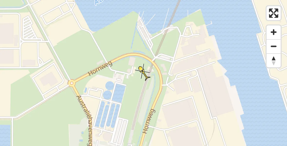 Routekaart van de vlucht: Lifeliner 1 naar Amsterdam Heliport