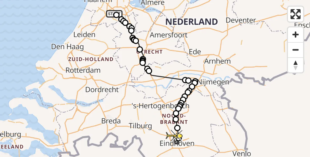 Routekaart van de vlucht: Politieheli naar Eindhoven, Malandolaan