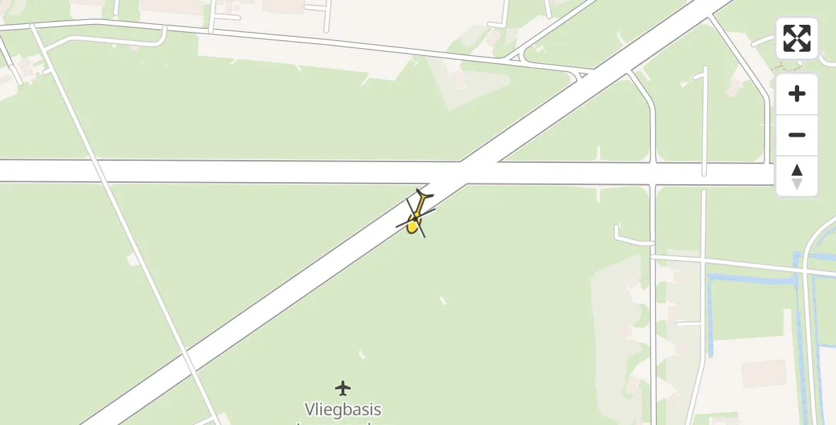 Vluchtroute Ambulancehelikopter van Vliegbasis Leeuwarden naar Vliegbasis Leeuwarden