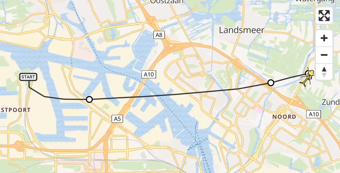 Routekaart van de vlucht: Lifeliner 1 naar Amsterdam, Maltaweg