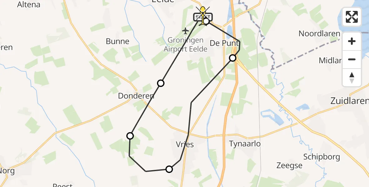 Routekaart van de vlucht: Lifeliner 4 naar Groningen Airport Eelde, Machlaan