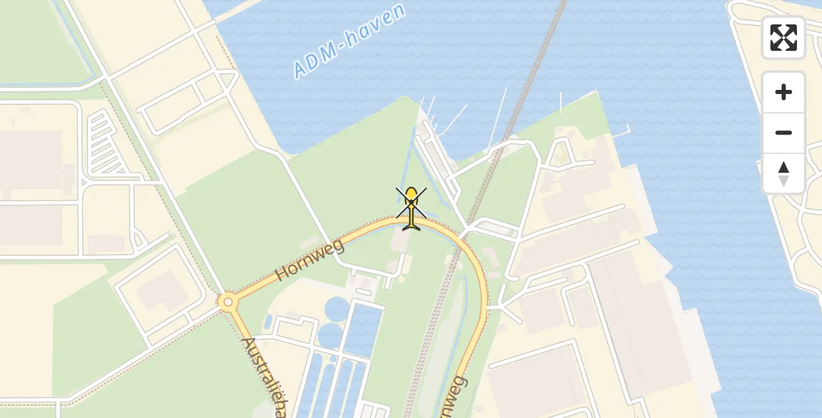 Routekaart van de vlucht: Lifeliner 1 naar Amsterdam Heliport