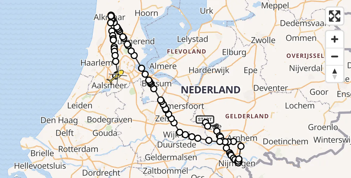 Routekaart van de vlucht: Politieheli naar Schiphol, Drieënhuizerweg