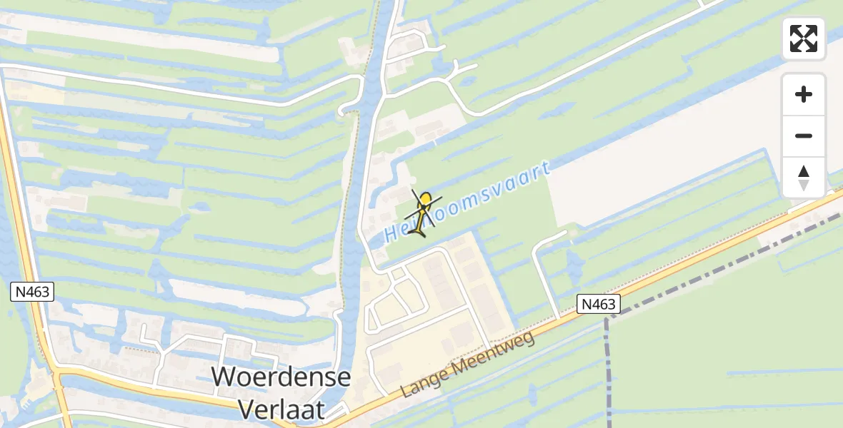 Routekaart van de vlucht: Politiehelikopter naar Woerdense Verlaat