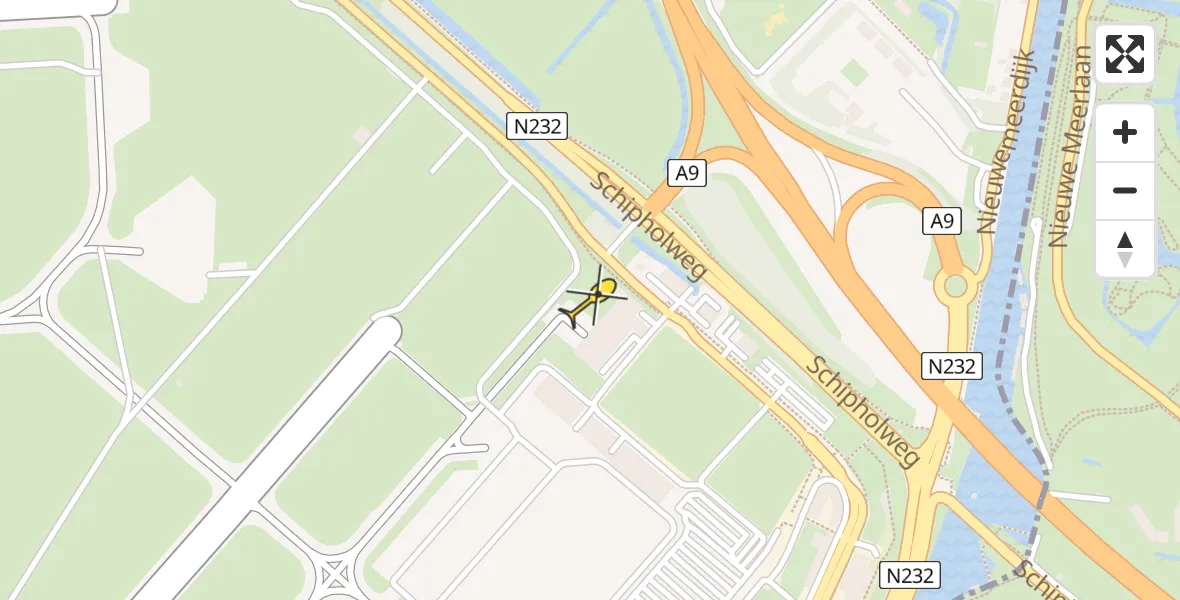 Vluchtroute Politiehelikopter van Schiphol naar Schiphol