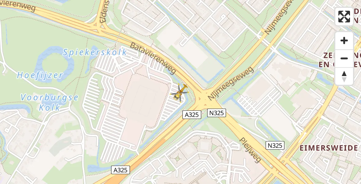 Vluchtroute Traumahelikopter Arnhem - Arnhem, 08 augustus 2024, 07:46
