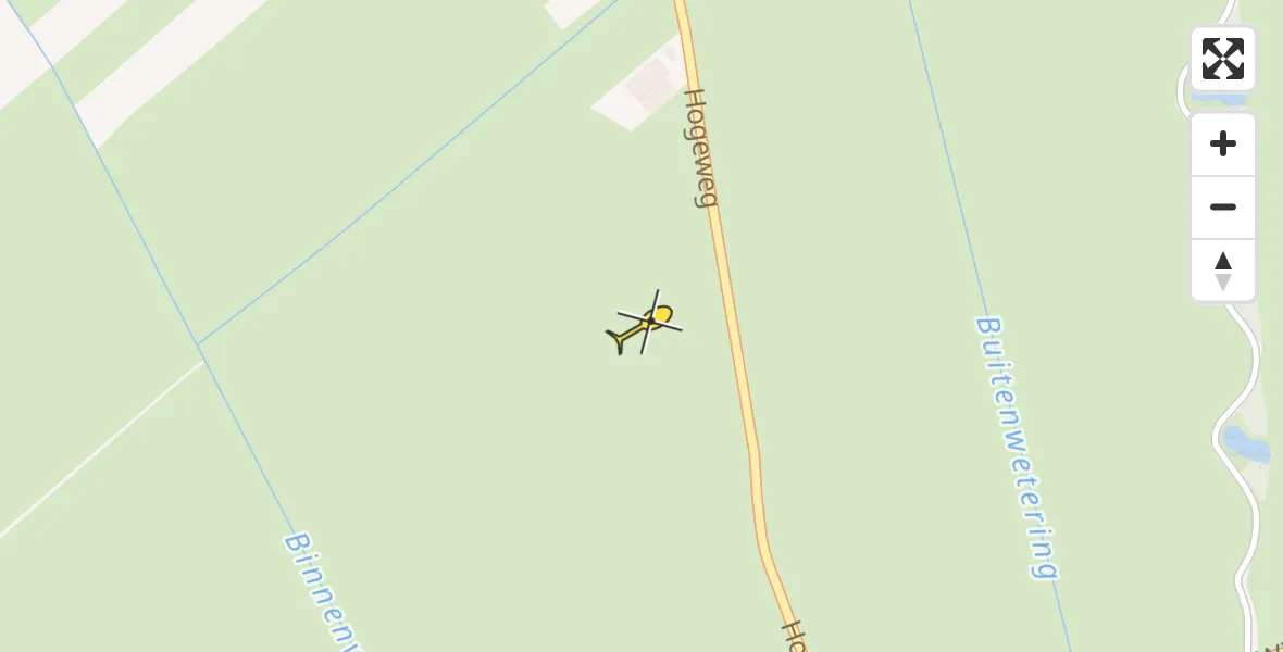 Routekaart van de vlucht: Politiehelikopter naar Kamperveen