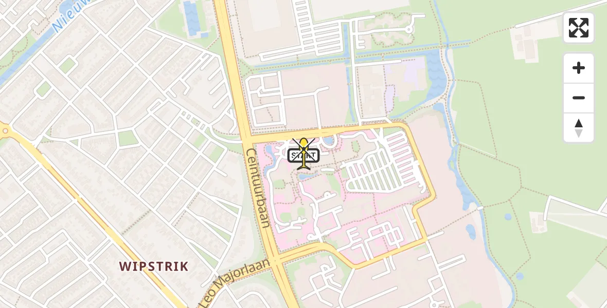 Routekaart van de vlucht: Lifeliner 3 naar Zwolle, Dokter van Heesweg