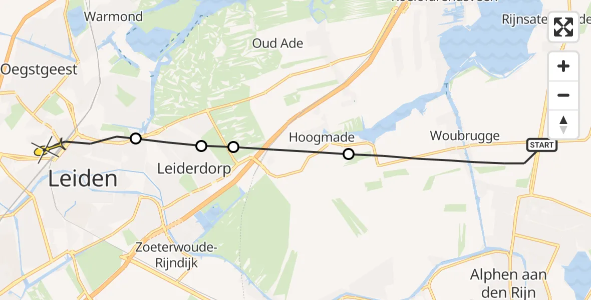 Routekaart van de vlucht: Lifeliner 2 naar Leiden, Scheidtocht