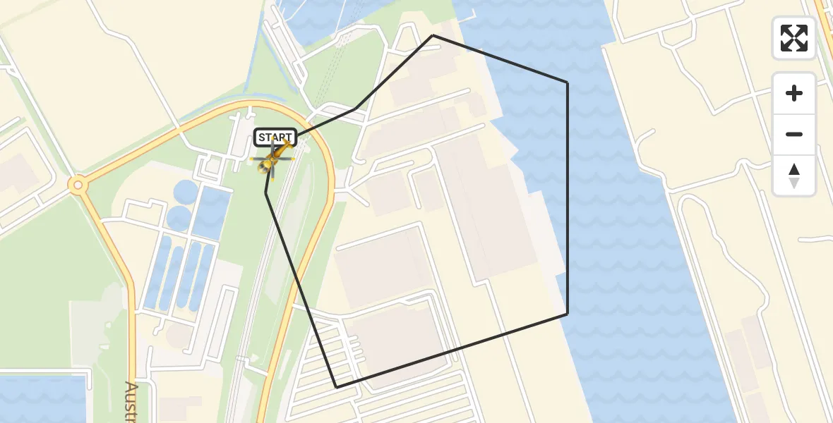 Vluchtroute Traumahelikopter Amsterdam Heliport - Amsterdam Heliport, 08 augustus 2024, 22:28
