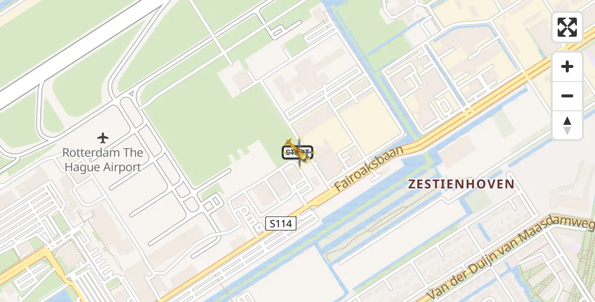 Vluchtroute Traumahelikopter Rotterdam The Hague Airport - Rotterdam The Hague Airport, 08 augustus 2024, 22:38