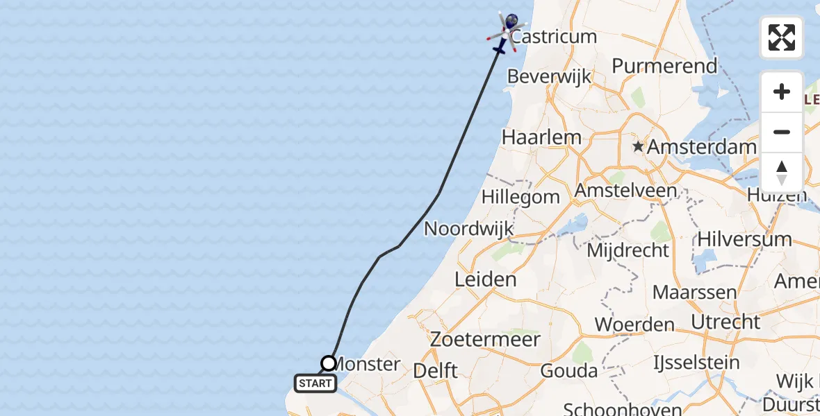 Vluchtroute Politiehelikopter Hoek van Holland - , 09 augustus 2024, 08:57