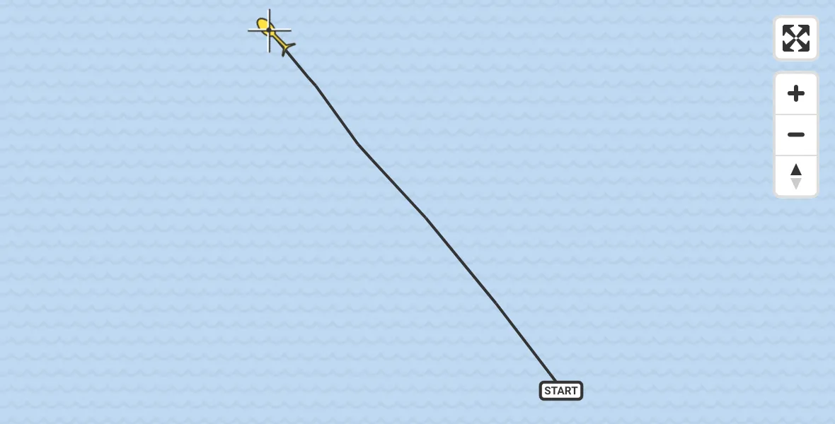 Routekaart van de vlucht: Kustwachthelikopter naar 