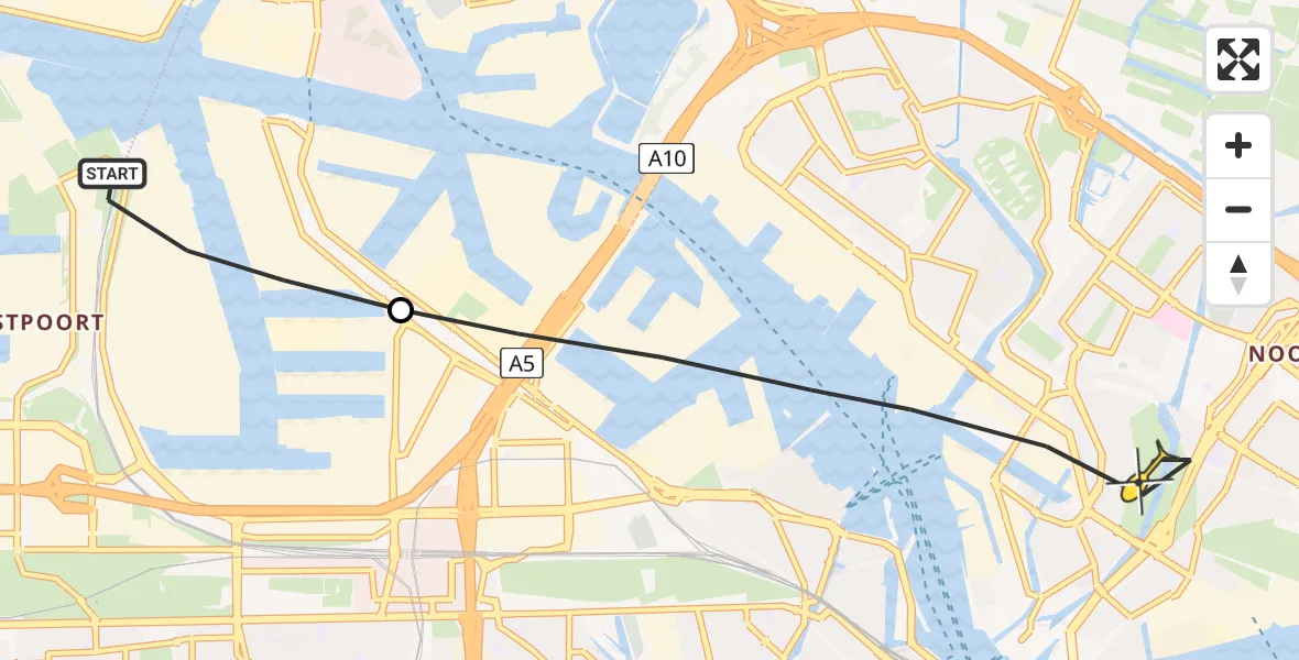 Routekaart van de vlucht: Lifeliner 1 naar Amsterdam, Lipariweg