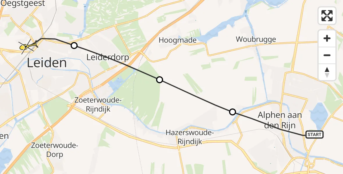 Routekaart van de vlucht: Lifeliner 2 naar Leiden, Van Lennepstraat