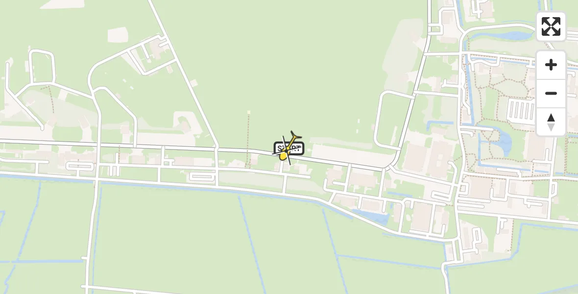 Routekaart van de vlucht: Ambulancehelikopter naar Vliegbasis Leeuwarden, Keegsdijkje