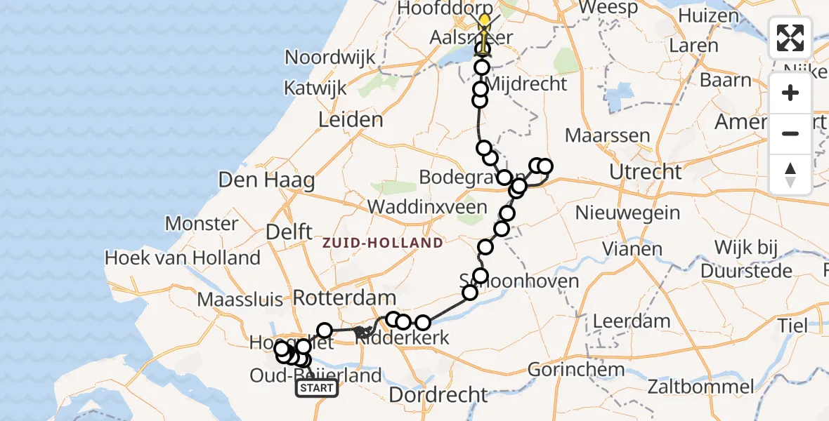 Routekaart van de vlucht: Politieheli naar Aalsmeer, Zinkweg