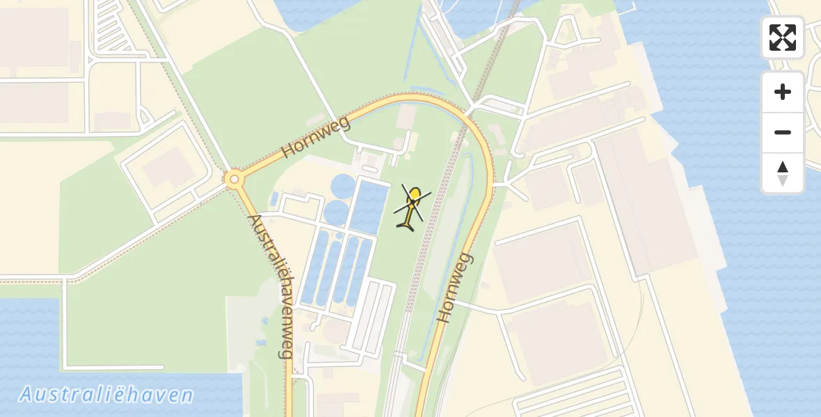 Routekaart van de vlucht: Lifeliner 1 naar Amsterdam Heliport