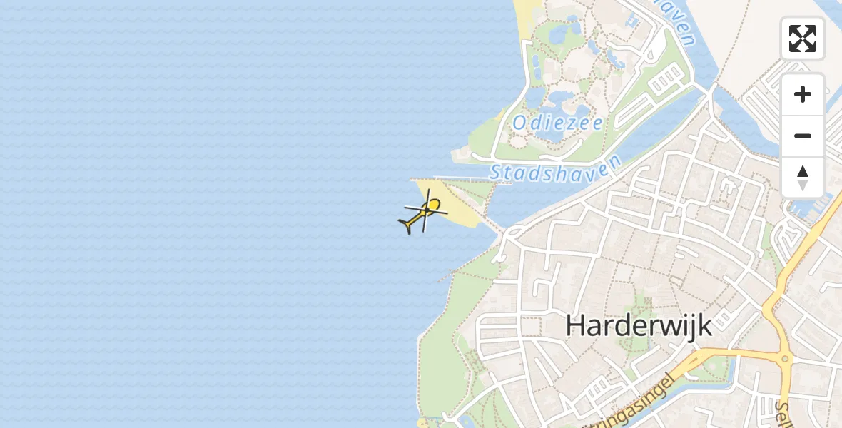 Routekaart van de vlucht: Lifeliner 1 naar Harderwijk