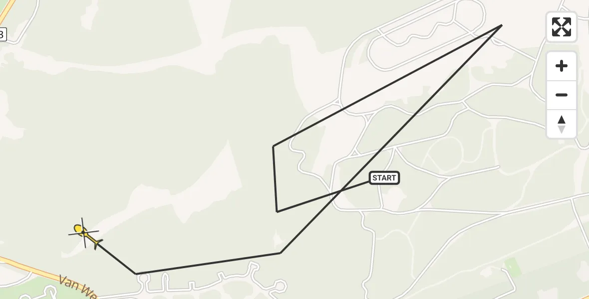 Routekaart van de vlucht: Politiehelikopter naar Soest, Heezerspoor Oostzijde