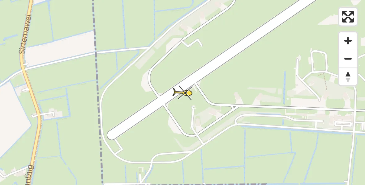 Routekaart van de vlucht: Ambulancehelikopter naar Leeuwarden