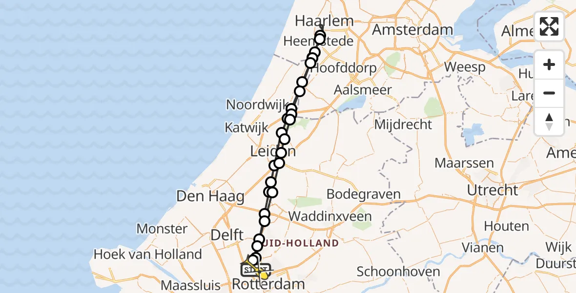 Routekaart van de vlucht: Lifeliner 2 naar Rotterdam The Hague Airport, Oude Bovendijk