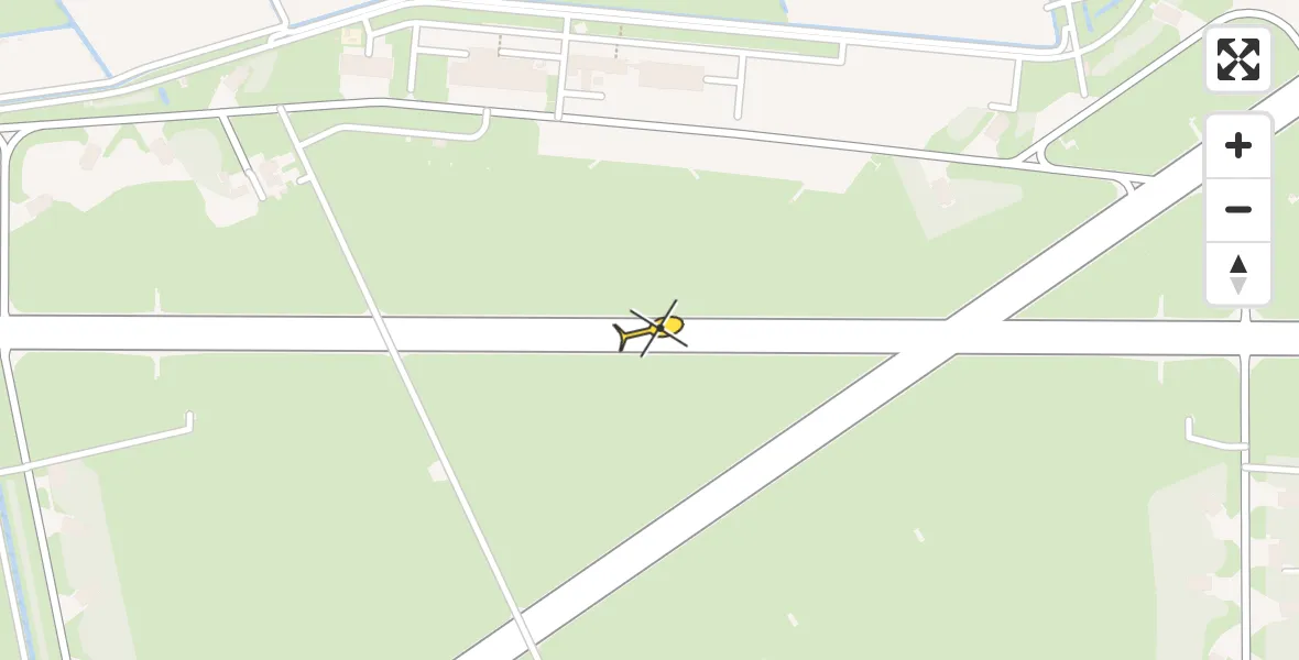 Vluchtroute Ambulancehelikopter van Vliegbasis Leeuwarden naar Vliegbasis Leeuwarden