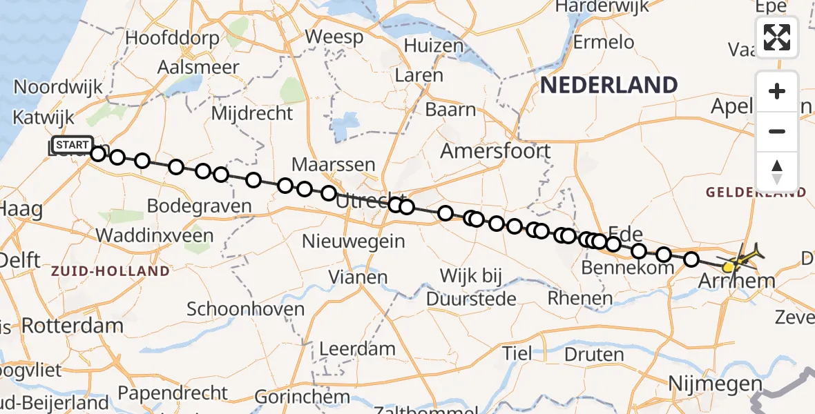 Routekaart van de vlucht: Politieheli naar Arnhem, Morsviaduct