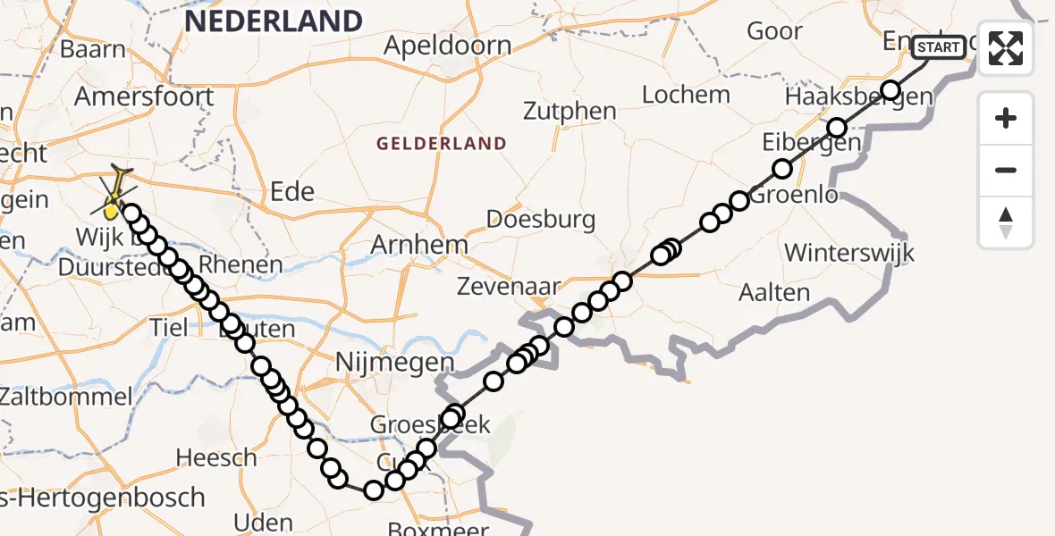 Routekaart van de vlucht: Lifeliner 3 naar Doorn, Wethouder Elhorststraat