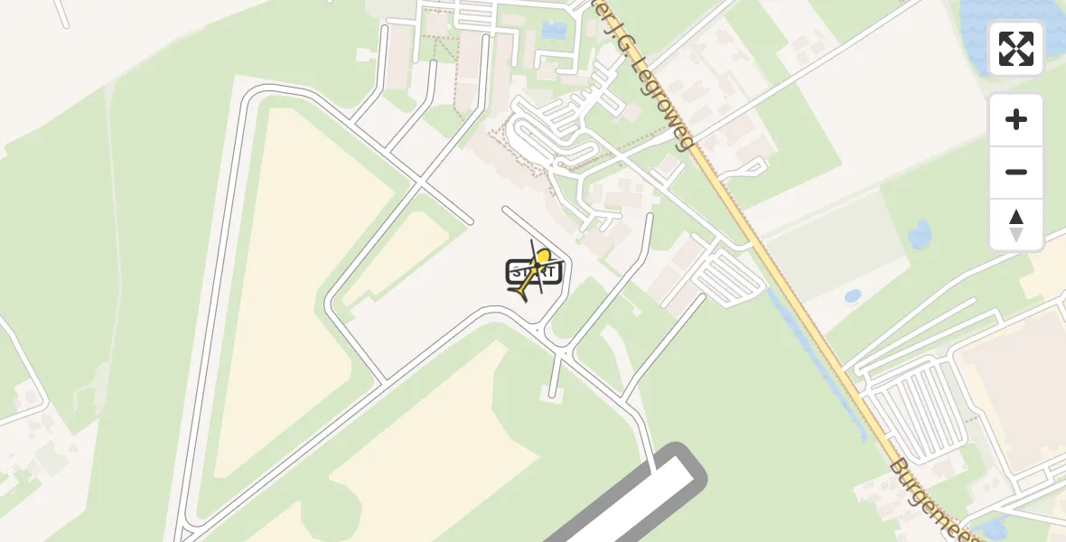 Vluchtroute Politiehelikopter van Groningen Airport Eelde naar Groningen Airport Eelde